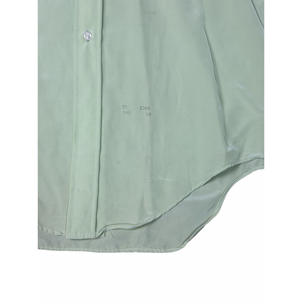 Vintage 70s Men’s M Brent Montgomery Ward Satin Button Up Shirt Mint Green - Picture 4 of 10